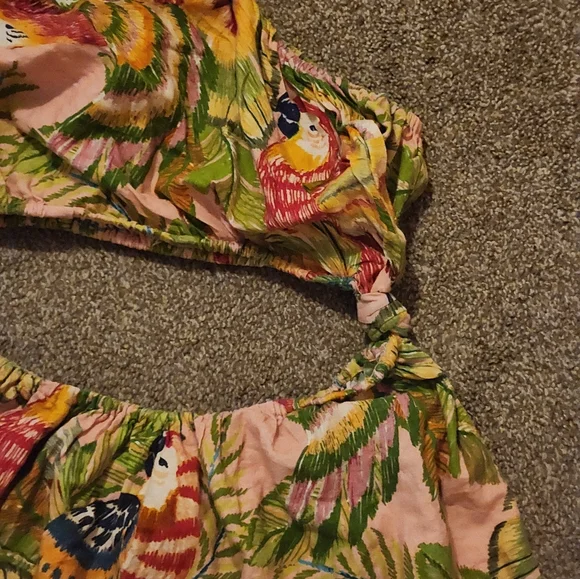 FARM Rio Tropical Parrot One-Shoulder Mini Dress - Picture 4 of 14